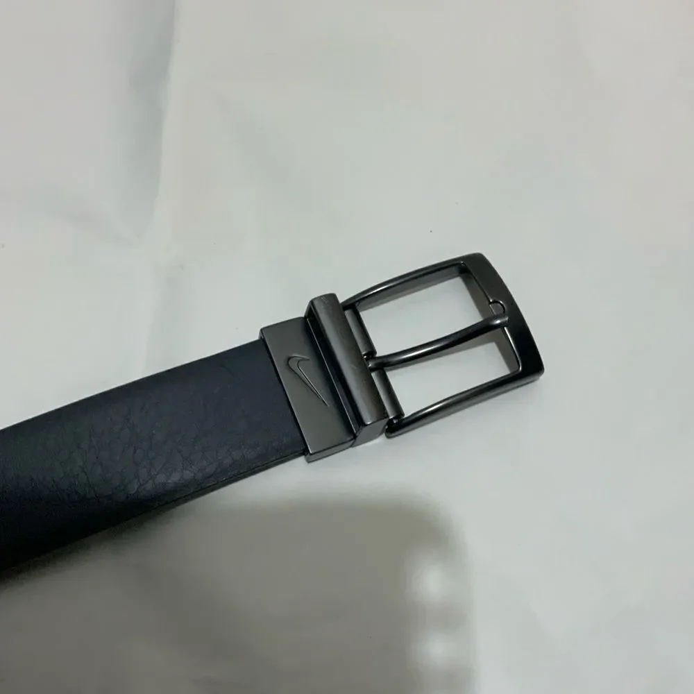 New Nike dark gray Leather Belt Size 36